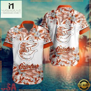 MLB Baltimore Orioles Special Tropical Flower Hawaiian Shirt, Baseball Team Button Shirt Design