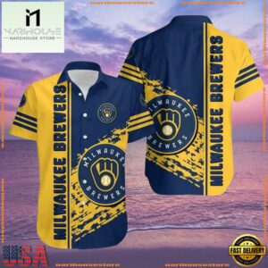 MLB Brewers Game Day - Milwaukee Brewers Floral Aloha Shirt