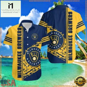 MLB Brewers Game Day - Milwaukee Brewers Floral Aloha Shirt