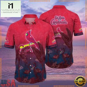 MLB Cardinals In Paradise Red Tropical Hawaiian Shirt