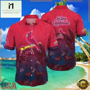 MLB Cardinals In Paradise Red Tropical Hawaiian Shirt