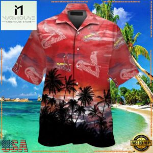 MLB Cardinals Island Sunset St. Louis Cardinals Tropical Hawaiian Shirt