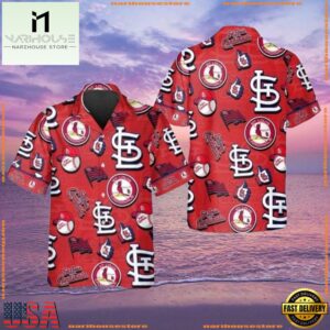 MLB Champion's Emblem Red St. Louis Cardinals Hawaiian Shirt