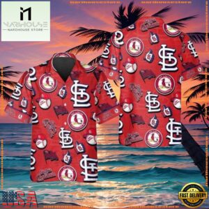 MLB Champion's Emblem Red St. Louis Cardinals Hawaiian Shirt