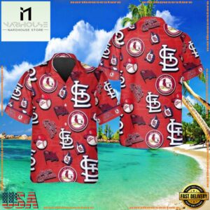 MLB Champion's Emblem Red St. Louis Cardinals Hawaiian Shirt