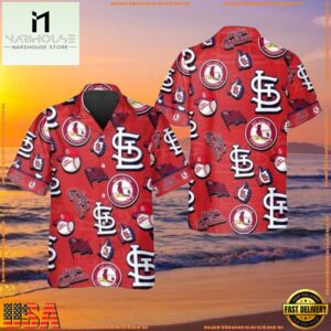 MLB Champion's Emblem Red St. Louis Cardinals Hawaiian Shirt
