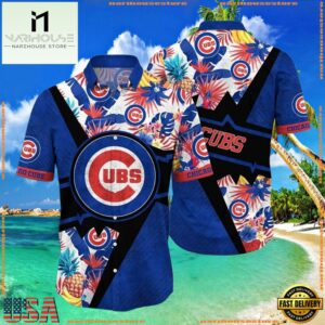 MLB Chicago Cubs Aloha Pitch Hawaiian Shirt - Vivid Flower Power