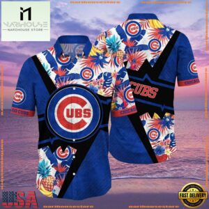 MLB Chicago Cubs Aloha Pitch Hawaiian Shirt - Vivid Flower Power