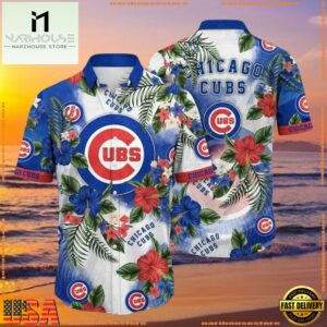 MLB Chicago Cubs Beachside Bloom Hawaiian Shirt - Lush Floral And Oceanic Blues For Men Women 6 MLB Chicago Cubs Beachside Bloom Hawaiian Shirt - Lush Floral And Oceanic Blues