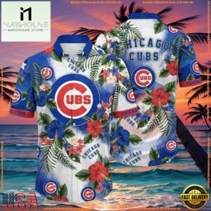 MLB Chicago Cubs Beachside Bloom Hawaiian Shirt - Lush Floral And Oceanic Blues For Men Women 7 MLB Chicago Cubs Beachside Bloom Hawaiian Shirt - Lush Floral And Oceanic Blues