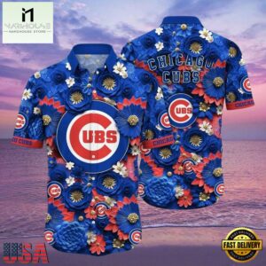 MLB Chicago Cubs Floral Fanfare Aloha Hawaiian Shirt