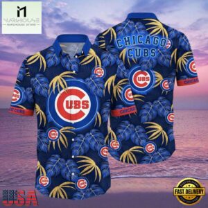 MLB Chicago Cubs Midnight Palm Aloha Hawaiian Shirt