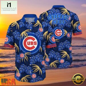 MLB Chicago Cubs Midnight Palm Aloha Hawaiian Shirt