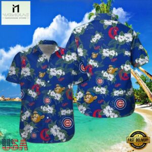 MLB Chicago Cubs Playful Monkey Aloha Hawaiian Shirt