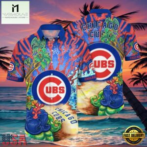 MLB Chicago Cubs Psychedelic Palms Aloha Hawaiian Shirt