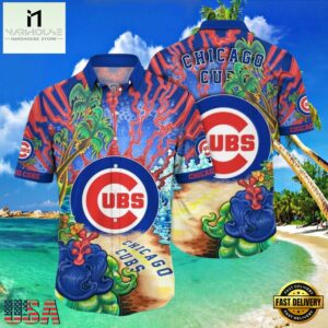 MLB Chicago Cubs Psychedelic Palms Aloha Hawaiian Shirt