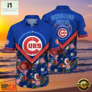 MLB Chicago Cubs Royal Blooms Aloha Hawaiian Shirt