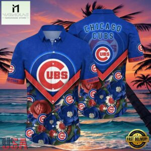 MLB Chicago Cubs Royal Blooms Aloha Hawaiian Shirt