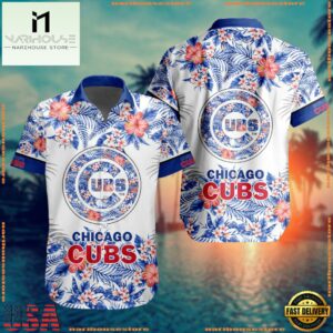 MLB Chicago Cubs Special Tropical Flower Hawaiian Shirt, Baseball Team Button Shirt Design