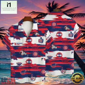 MLB Chicago Cubs Streaky Paint Splatter Aloha Hawaiian Shirt