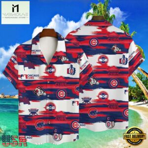 MLB Chicago Cubs Streaky Paint Splatter Aloha Hawaiian Shirt