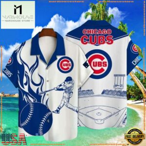 MLB Chicago Cubs Summer Hawaiian Shirt With Stadium Motif For Mens Womens 7 MLB Chicago Cubs Summer Hawaiian Shirt With Stadium Motif