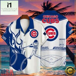 MLB Chicago Cubs Summer Hawaiian Shirt With Stadium Motif
