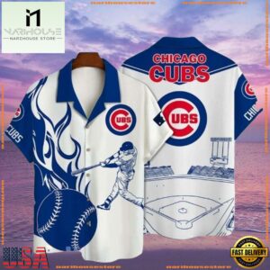 MLB Chicago Cubs Summer Hawaiian Shirt With Stadium Motif