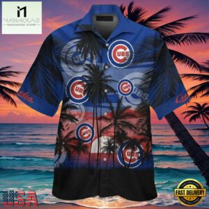 MLB Chicago Cubs Sunset Palms Aloha Hawaiian Shirt