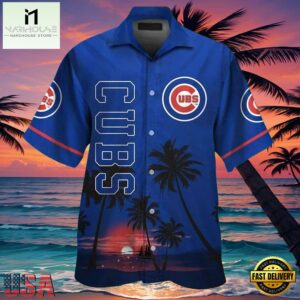MLB Chicago Cubs Sunset Serenity Aloha Hawaiian Shirt