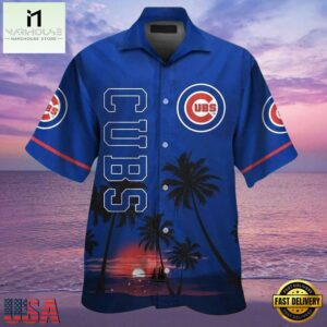 MLB Chicago Cubs Sunset Serenity Aloha Hawaiian Shirt