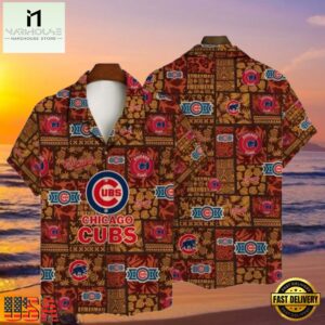 MLB Chicago Cubs Tribal Tribute Aloha Hawaiian Shirt