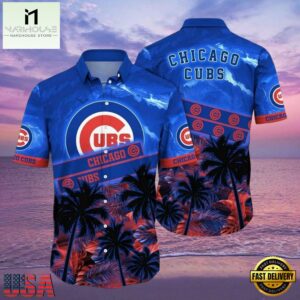 MLB Chicago Cubs Twilight Palms Aloha Hawaiian Shirt