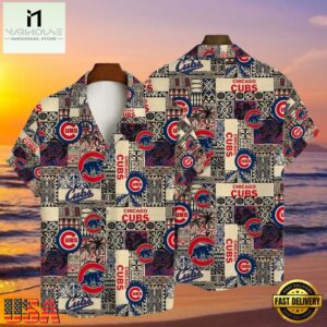 MLB Chicago Cubs Vintage Tribal Print Aloha Hawaiian Shirt