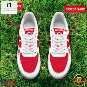 MLB Cincinnati Reds Baseball Team Design Air Force 1 Shoes Sneaker