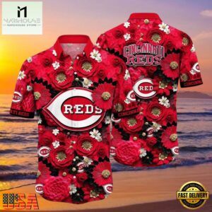 MLB Cincinnati Reds Blooming Baseball Aloha Hawaiian Shirt