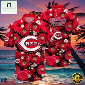 MLB Cincinnati Reds Blooming Baseball Aloha Hawaiian Shirt