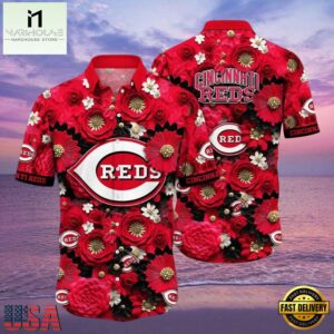 MLB Cincinnati Reds Blooming Baseball Aloha Hawaiian Shirt