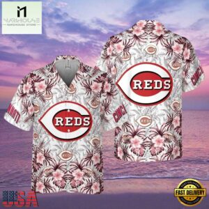 MLB Cincinnati Reds Floral Breeze Hawaiian Shirt Sunset Tropics Edition