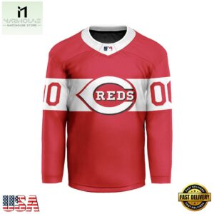 MLB Cincinnati Reds Special Hockey Jersey Design Concept