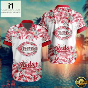 MLB Cincinnati Reds Special Tropical Flower Hawaiian Shirt, Baseball Team Button Shirt Design
