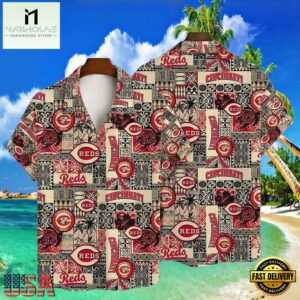 MLB Cincinnati Reds Tiki Totem Tropical Hawaiian Shirt Cultural Fusion Design