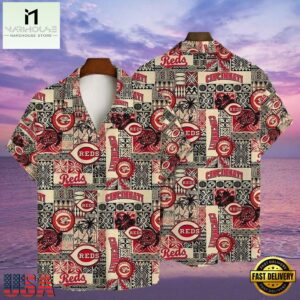MLB Cincinnati Reds Tiki Totem Tropical Hawaiian Shirt Cultural Fusion Design