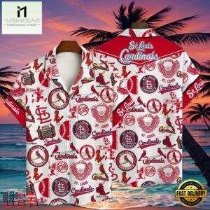MLB Classic Cardinal Pride White St. Louis Hawaiian Shirt