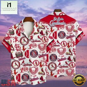 MLB Classic Cardinal Pride White St. Louis Hawaiian Shirt