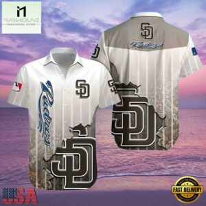 MLB Classic Pinstripe San Diego Padres Hawaiian Button-Up