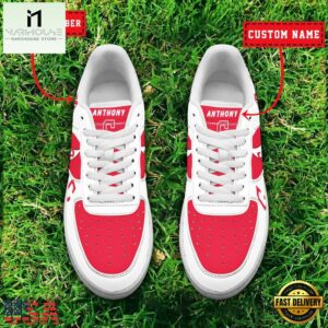 MLB Cleveland Indians Baseball Team Design Air Force 1 Shoes Sneaker