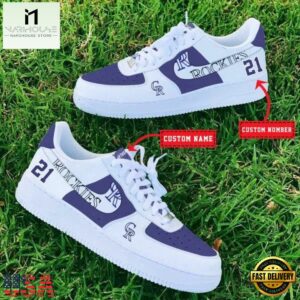 MLB Colorado Rockies Baseball Team Design Air Force 1 Shoes Sneaker
