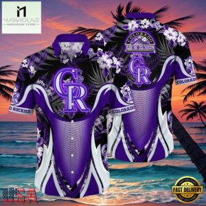 MLB Colorado Rockies Bold Purple Vortex Tropical Hawaiian Shirt