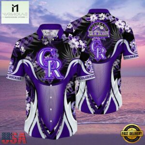 MLB Colorado Rockies Bold Purple Vortex Tropical Hawaiian Shirt